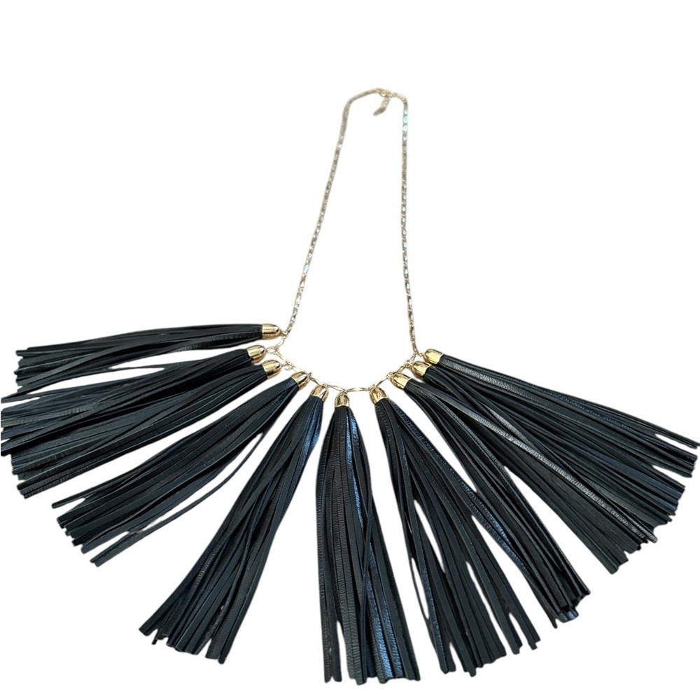 BaubleBar Black and Gold Tassel Necklace - Picture 5 of 11